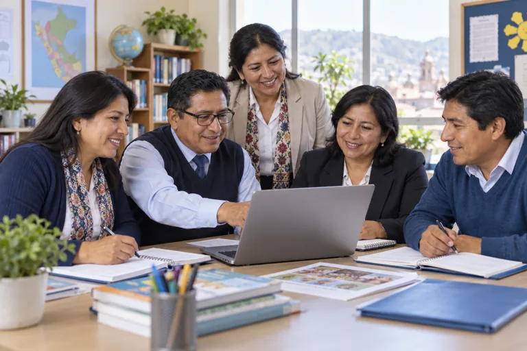 Imagen ilustrativa de docentes compartiendo ideas